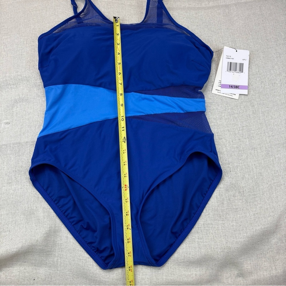 Coco Reef COBALT Tummy-Control Contrast One-Piece Swimsuit US 14/38C - Picture 8 of 16